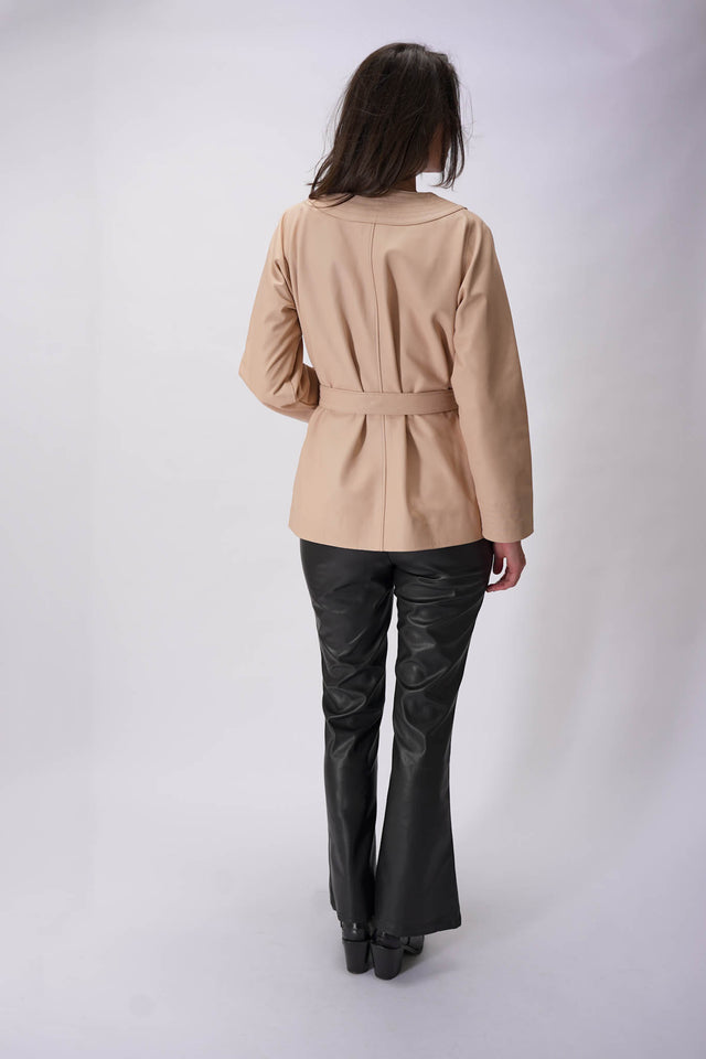 Kimono en cuir crème