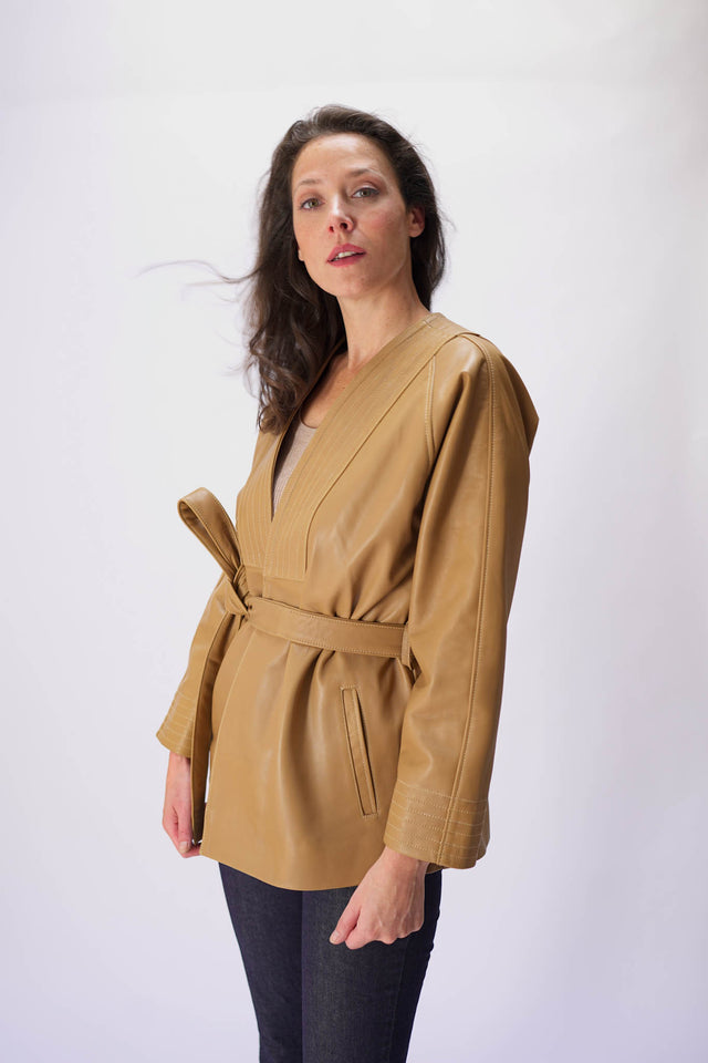 Camel Leather Kimono