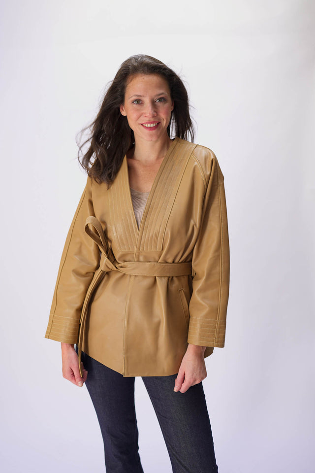 Camel Leather Kimono