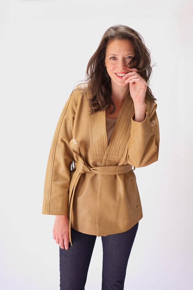 Camel Leather Kimono