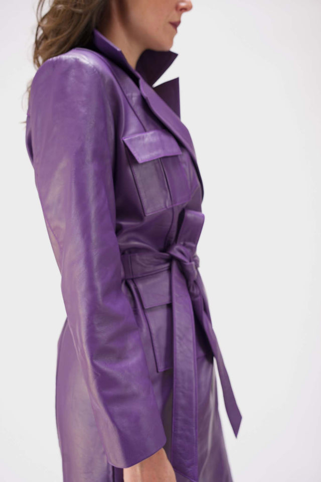 Violet Leather Trench