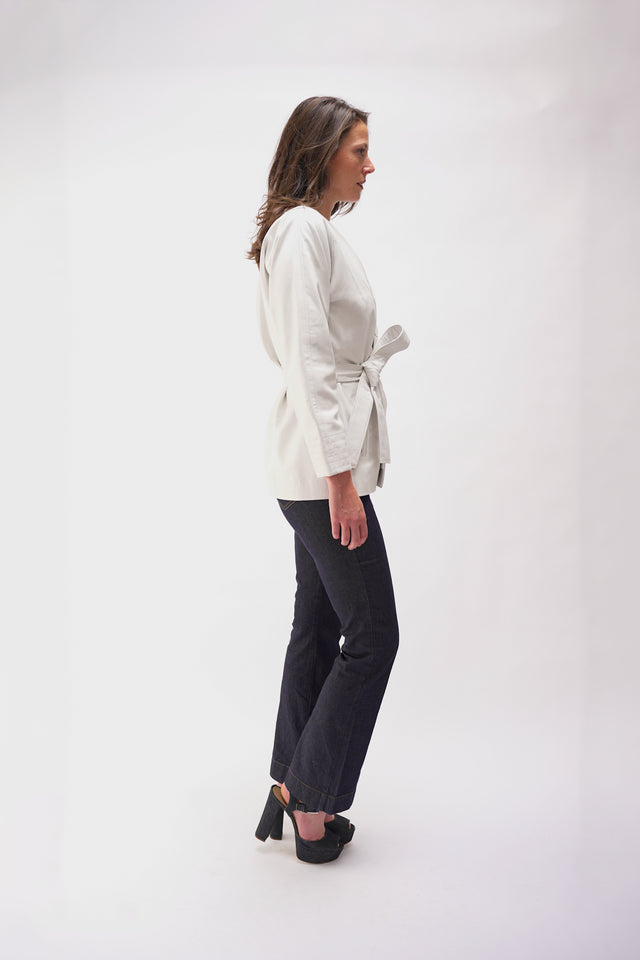 Kimono en cuir blanc
