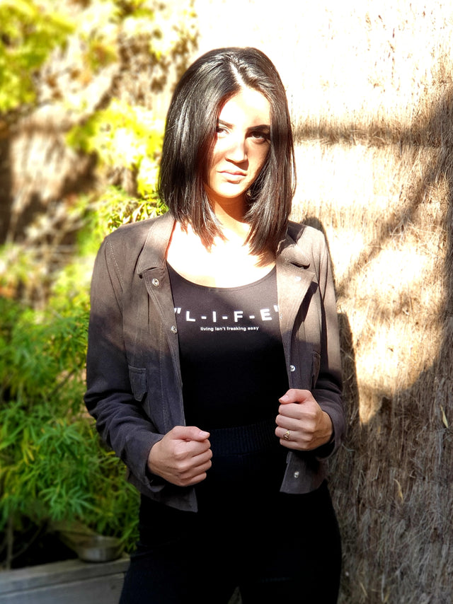 Grey Vest Woman