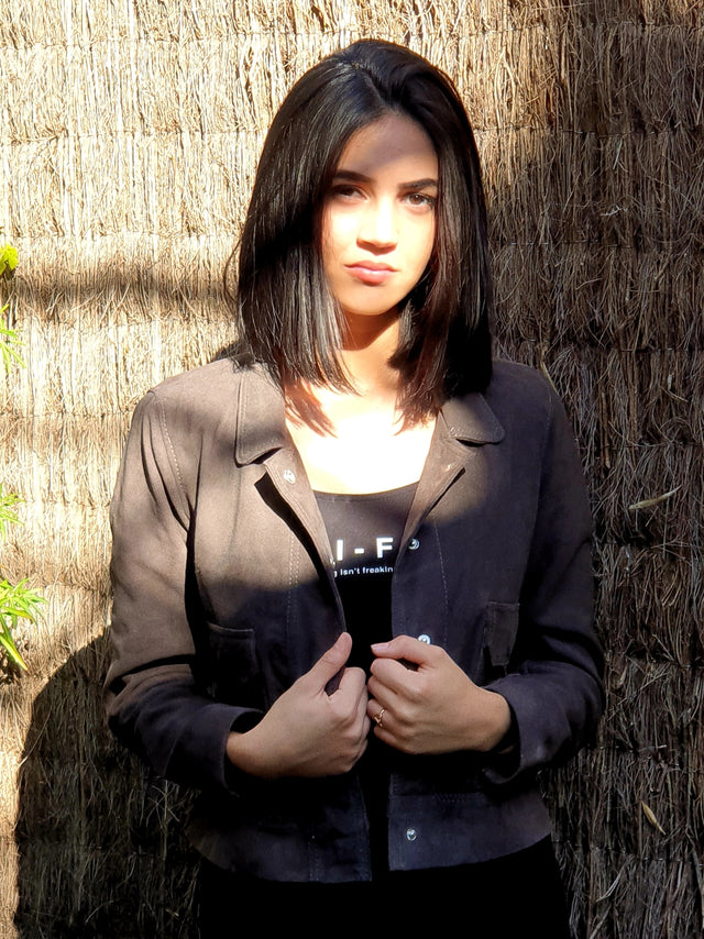 Grey Vest Woman