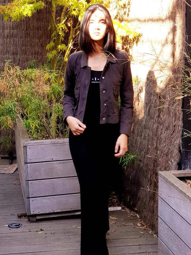 Grey Vest Woman