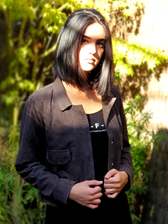 Grey Vest Woman