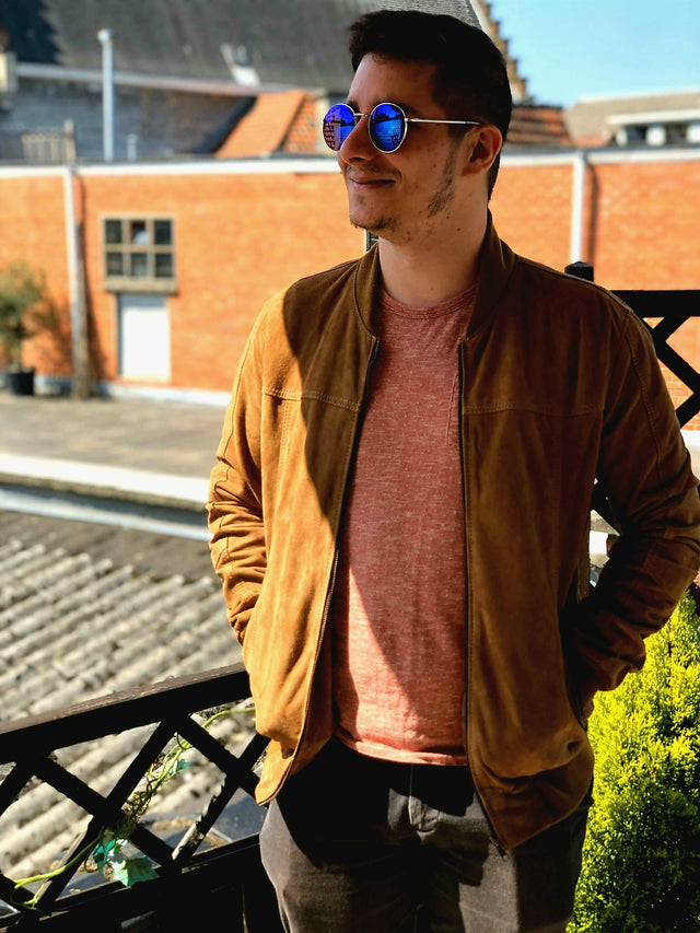 Light Brown Suede Bomber
