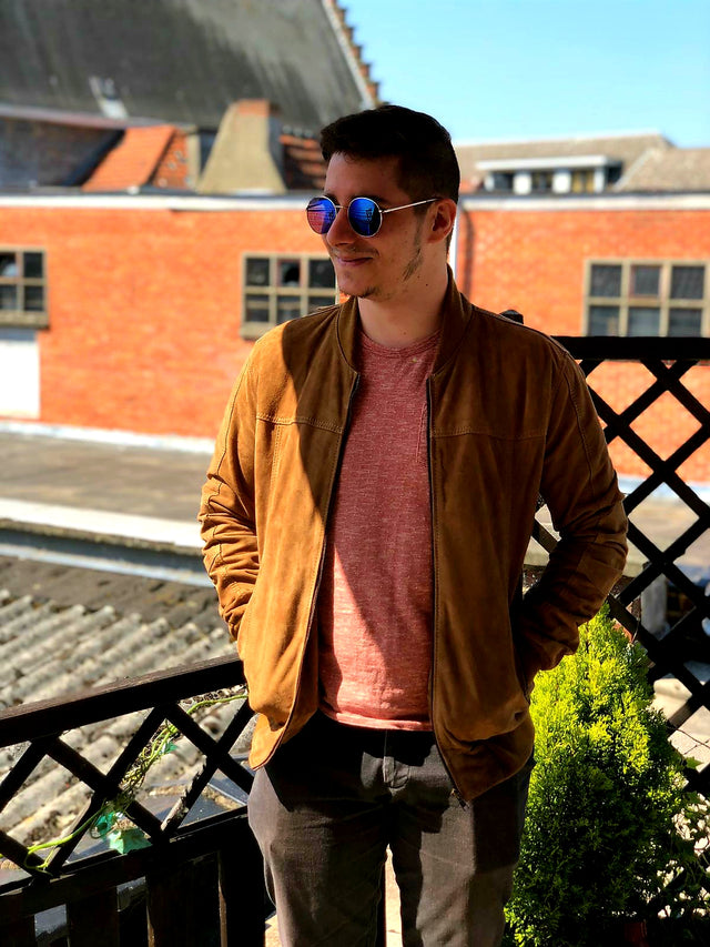 Light Brown Suede Bomber