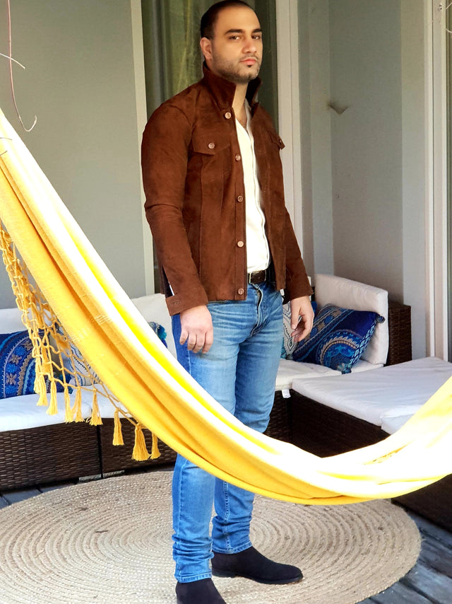 Dark Brown Suede Western Jacket