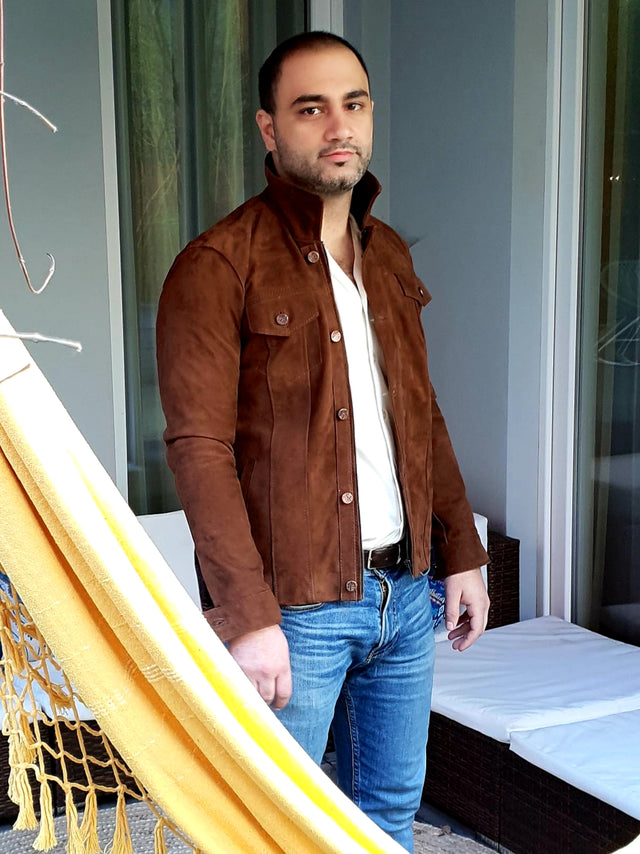 Dark Brown Suede Western Jacket