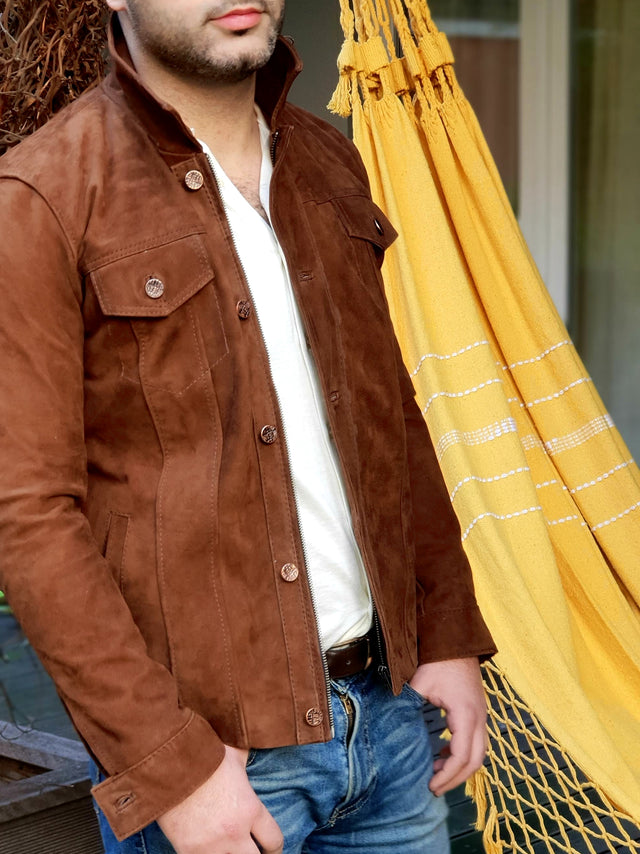 Dark Brown Suede Western Jacket