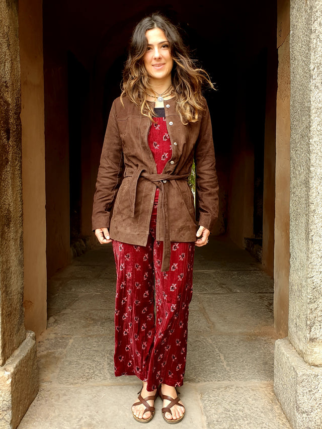 Dark Brown Suede Trench
