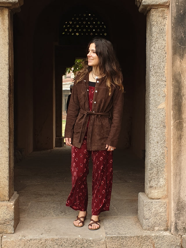 Dark Brown Suede Trench