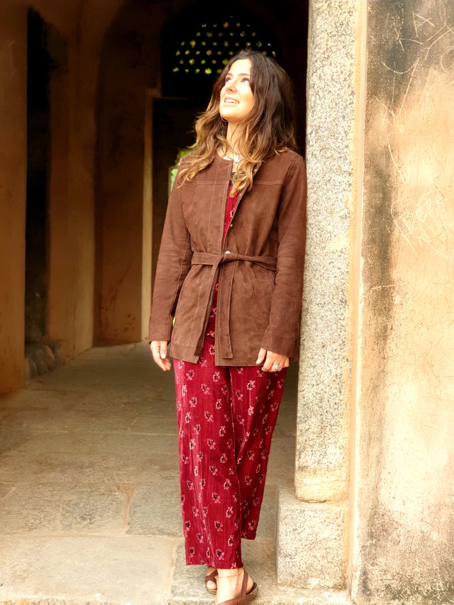 Dark Brown Suede Trench