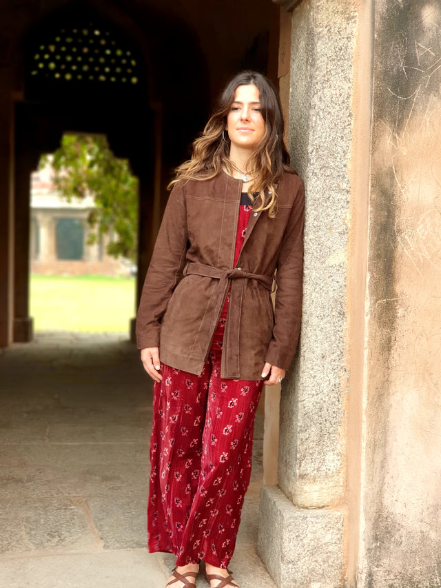 Dark Brown Suede Trench