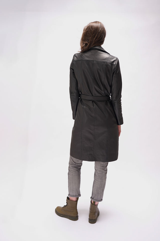 Black Leather Trench