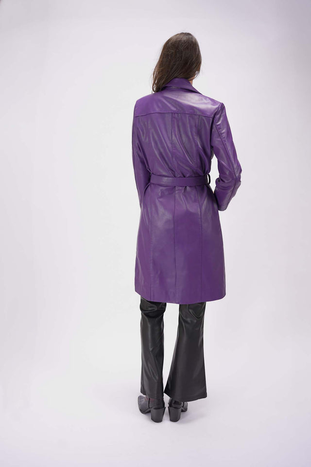 Violet Leather Trench